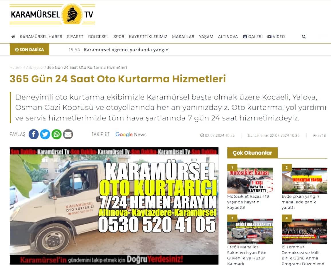 Karamürsel TV İnternet Haberi
